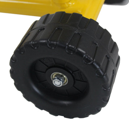 COSTWAY Sit-On Excavator 360° Rotatable, Metal Excavator with Shovel & Wheels, Sandbox Excavator, Ride-On Sand Digger for Kids 3+ Years (Yellow)