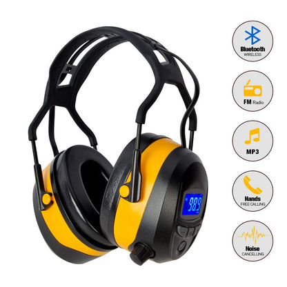 Gardtech ear protection, earmuffs with Radio/Bluetooth/FM, safety ear defenders with NRR 29dB, noise cancelling headphones for men and women, protective headphones for shooting and mowing.