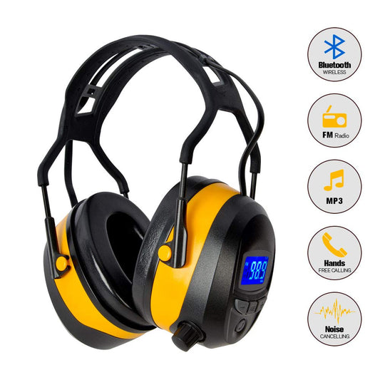 Gardtech ear protection, earmuffs with Radio/Bluetooth/FM, safety ear defenders with NRR 29dB, noise cancelling headphones for men and women, protective headphones for shooting and mowing.