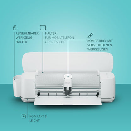 LOKLiK iCraft Plotter Machine - Cutting machine for personalizing textiles, mugs, bags, stickers, and decorations. Compatible with flex film, paper, leather, cardboard, and more. (White)