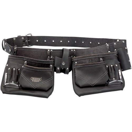 Draper Expert 03138 Double Tool Belt made from tanned oiled leather.