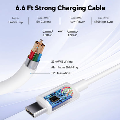 67W USB C Charger, Qiyezinuo Mac Book Charger compatible with MacBook Pro and MacBook Air with USB-C port, iPad Pro and all Type-C devices.