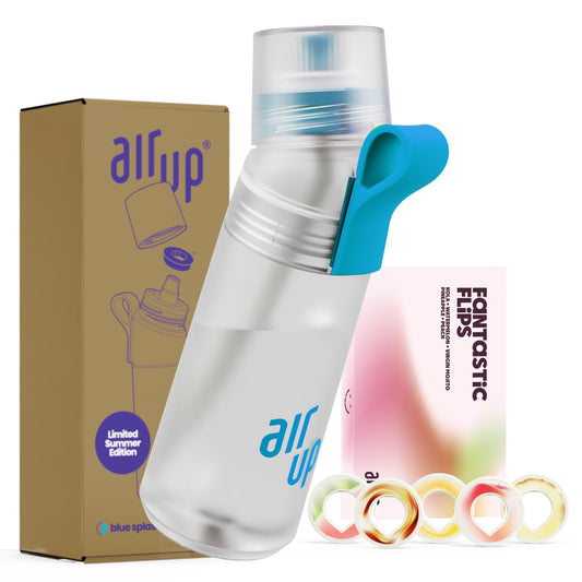 air up® bottle Twist Pro Starter Set Original, including pods in 5 flavors I 600ml flavored water bottle, sugar-free I dishwasher safe & BPA free I in Blue Splash