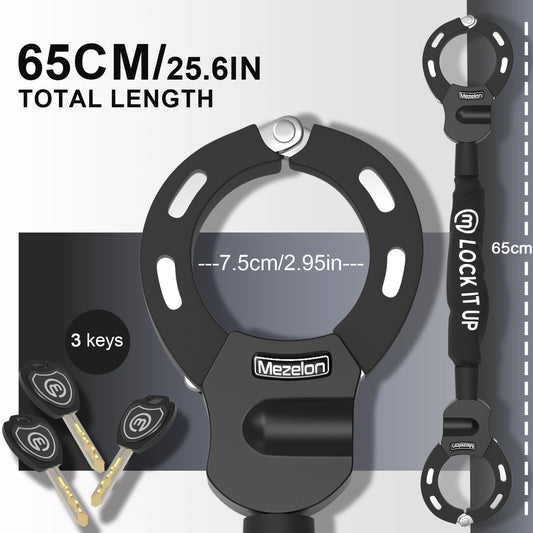 Mezelon E Scooter Lock 8mm | Bike Lock | High Security Locks | U-Lock | Heavy Duty Locks for E Scooters/Bikes/E-Bikes/Motorcycles