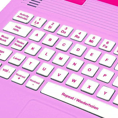 Lexibook, Barbie, bilingual educational laptop in English/German, toy for children with 124 activities to learn, play, and music, pink, JC598BBi3