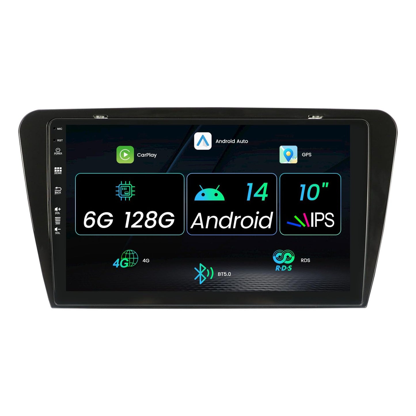 MISONDA 10-inch Android 14 car radio for Skoda Octavia 3 A7 2013-2018, GPS radio with navigation, Carplay, Android Auto, supports steering wheel control, Bluetooth, Mirrorlink, FM AM RDS, 360 camera