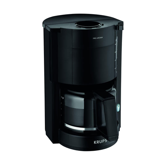 Krups ProAroma filter coffee machine with glass carafe, keep warm function, automatic shut-off, 10 cups, 1,050 W, white, F30901.