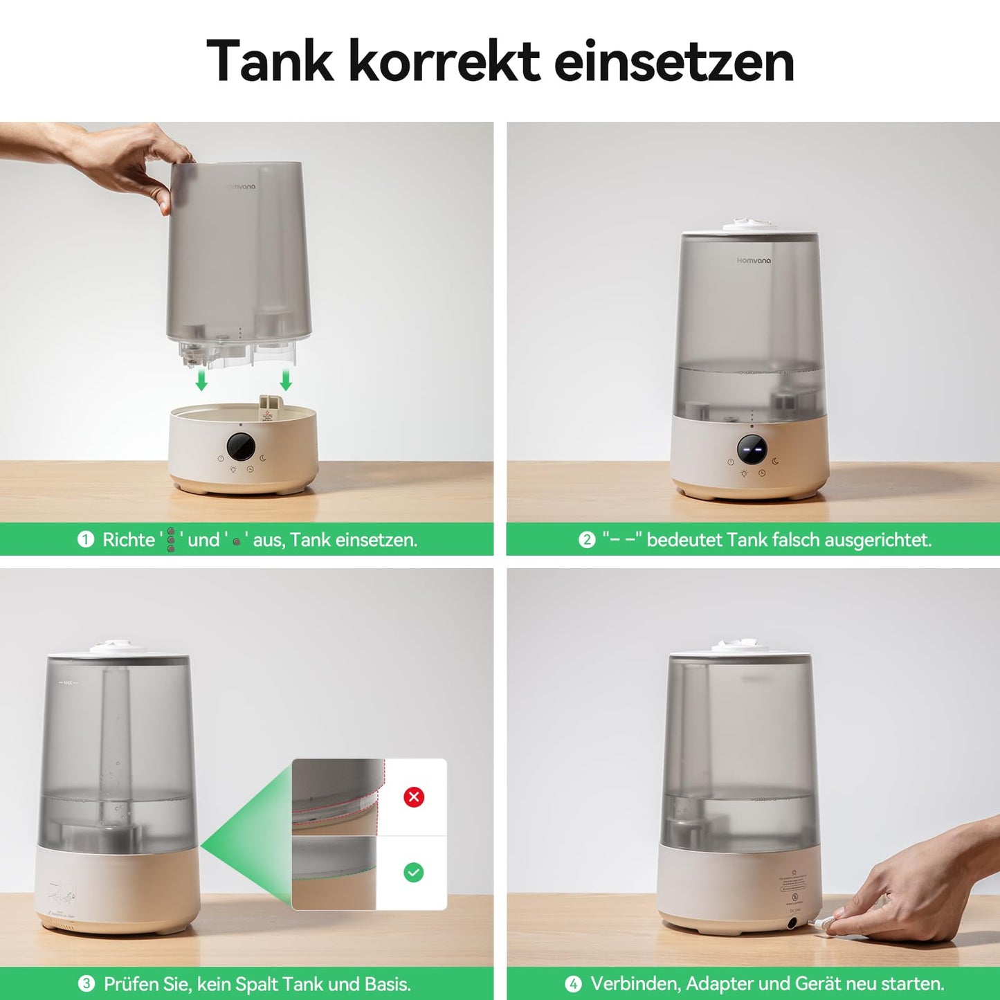 Homvana Humidifier Bedroom Top-Fill, 3.6L 360° Cool Mist 34H Long-lasting, Quiet 16dB (SilentSpray Tech) Small, Nursery Baby, BPA Free, Plant Aromatherapy Diffuser 7-Color Night Light