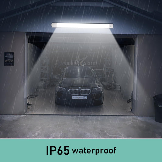 LED moisture-proof luminaire with motion sensor 120CM, ceiling light LED tube 36W 4000LM, IP65 cellar light, waterproof moisture-proof lamp for workshop garage kitchen bathroom office, neutral white, 4000K
