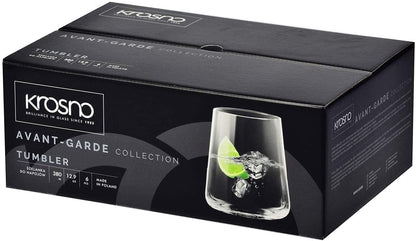 KROSNO Gin glasses Water glasses White wine glasses Drinking glasses | Set of 12 | 380 ML | Avant-Garde Collection | Perfect for home, restaurants, and parties | Dishwasher safe