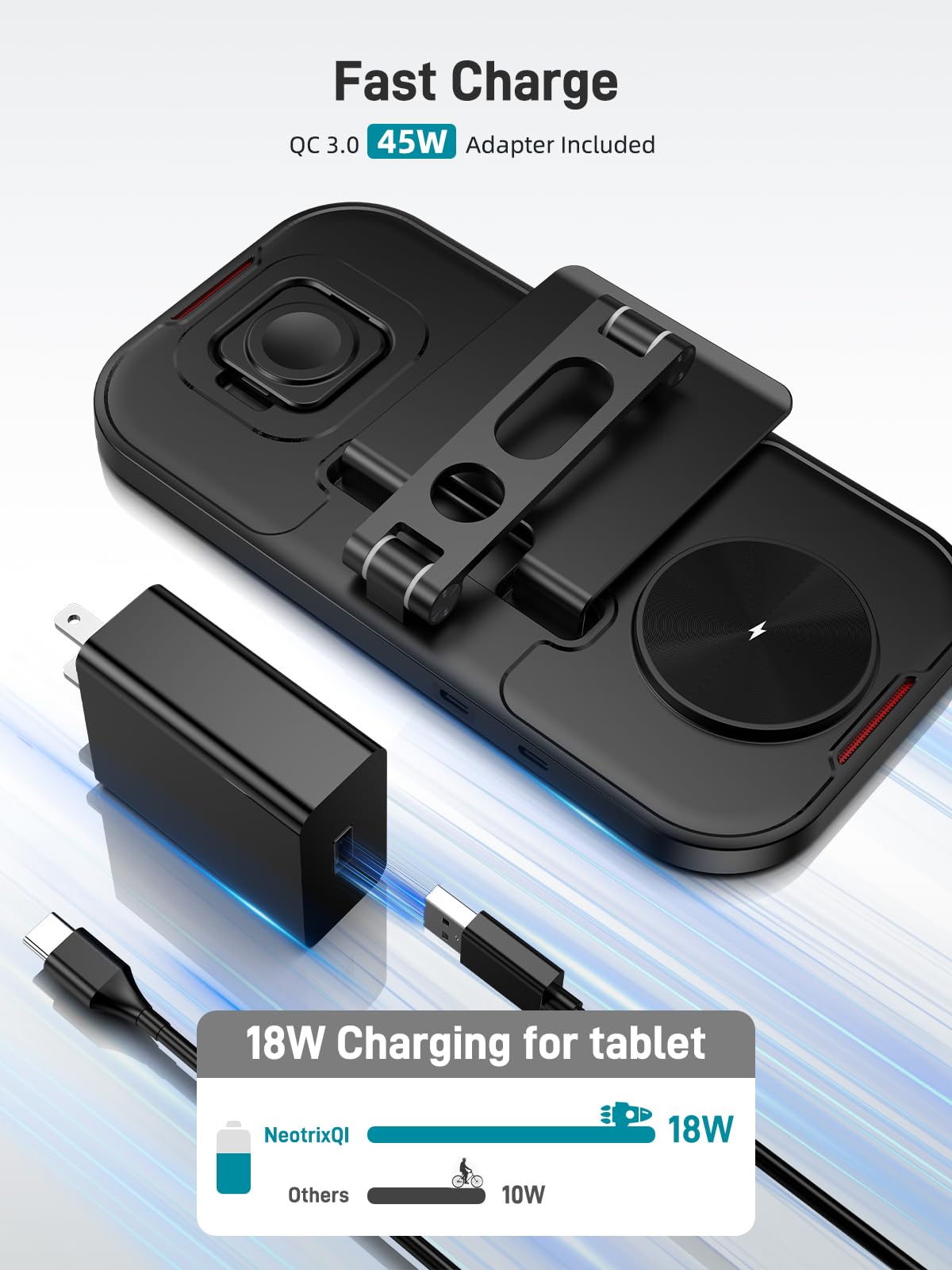 4 in 1 induction charger for iPhone 16 Pro Max/15/14, Apple dock for iPad/Tablet, wireless charger for Apple Watch 10/SE/9, for Airpods Pro