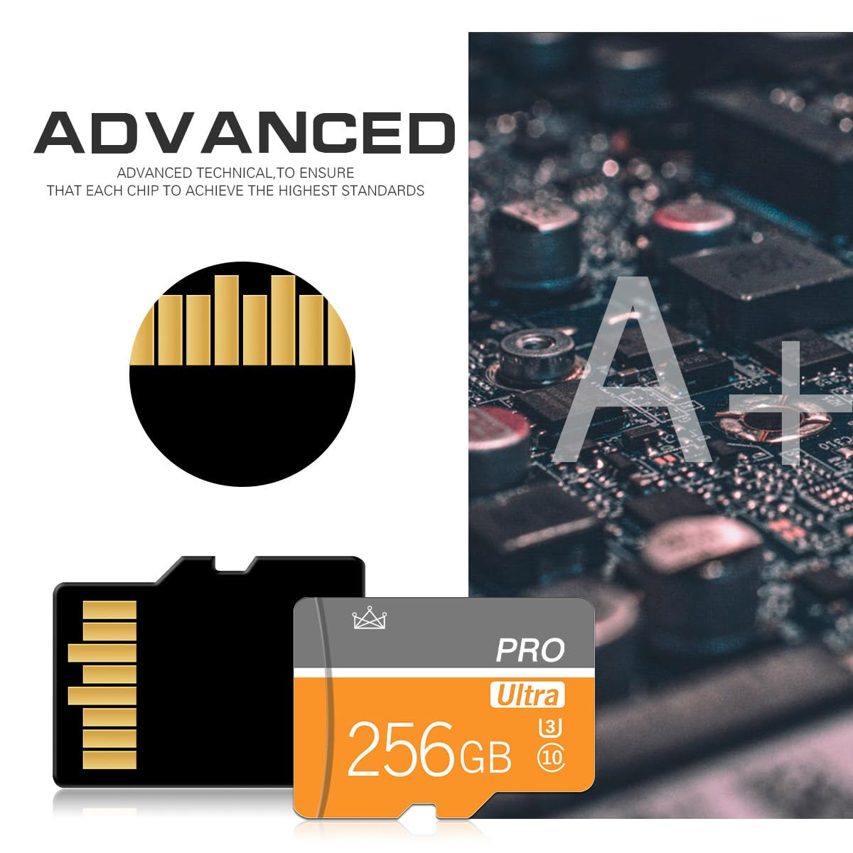 Talebasic 256GB Micro SD Card Class 10 Memory Card with SD Adapter. Fast Speed TF Card for Tablet/Phone/Camera/Car/Game Console (2 Pieces, 256GB).