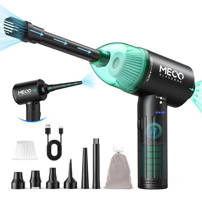 2 in 1 dust blower and compressed air spray, MECO ELEVERDE 90000RPM Electric Dust Blower, 12Kpa Wireless Keyboard Cleaning for Laptop, Sofa, 3-speed Air Duster Air Pressure Spray, Type-C Fast Charging