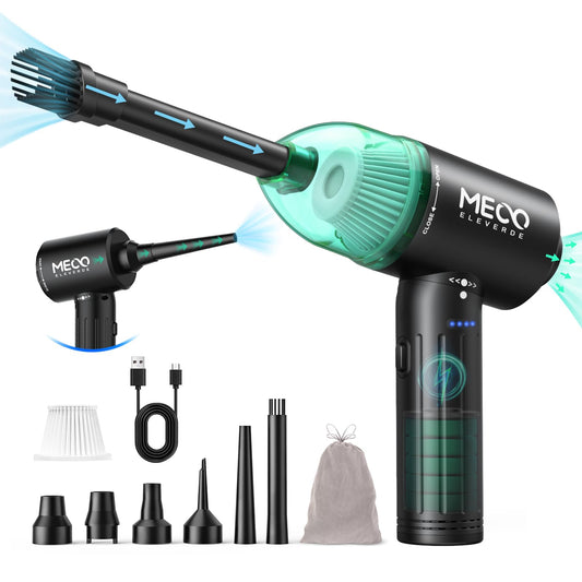 2 in 1 dust blower and compressed air spray, MECO ELEVERDE 90000RPM Electric Dust Blower, 12Kpa Wireless Keyboard Cleaning for Laptop, Sofa, 3-speed Air Duster Air Pressure Spray, Type-C Fast Charging