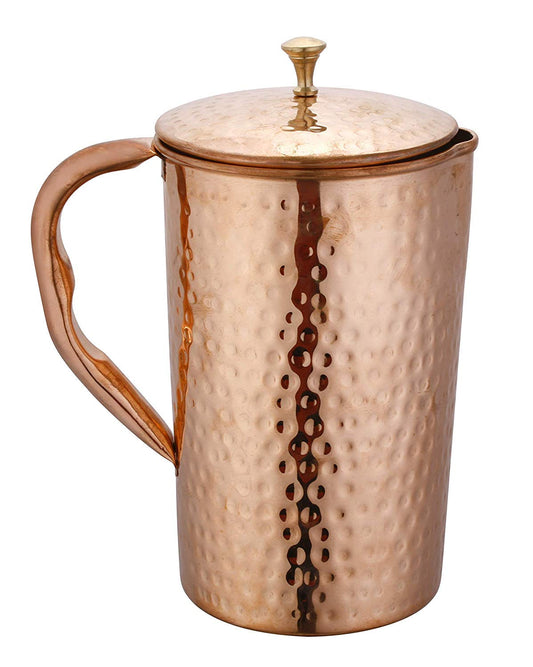 100% copper jug hammered copper water jug for Ayurveda health - no inner liner 1.5 l