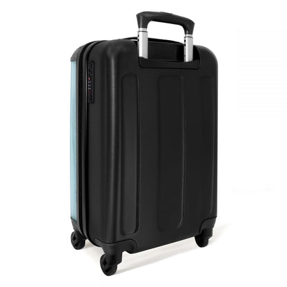 NoBoringSuitcases.com® Kids' trolley boys carry-on mini suitcase Monster Truck - Flames - Blue - 55x35x20cm