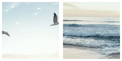 murando - Acoustic image landscape 60x40 cm 1 piece pictures acoustic foam sound insulation art acoustic panels wall panels soundproofing wall art sound absorber beach sea birds seagulls c-B-0667-b-a