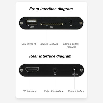 ciciglow HD Video Player, 4K, streaming media player, supports PPT, PDF, built-in 4G storage, for HD multimedia interface AV USB memory cards (4K)