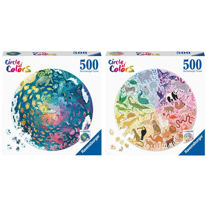 Ravensburger Puzzle 17170 Circle of Colors - Ocean & Submarine 500 pieces Puzzle & Puzzle 17172 Circle of Colors - Animals 500 pieces