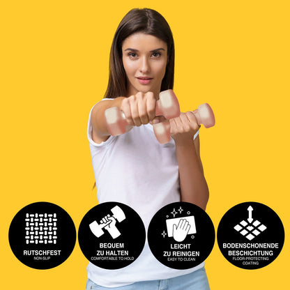 Body & Mind® Dumbbells 2-pack Neoprene Gym Dumbbells; Effective strength training with various weights; Fitness workout for home.