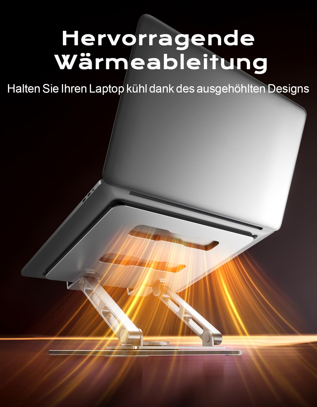 Glangeh 360° Rotating Laptop Stand Adjustable Height, Ergonomic Laptop Holder Desktop Office Shelf Sturdy with Dual Support, Adjustable Notebook Stand compatible with MacBook Air Pro