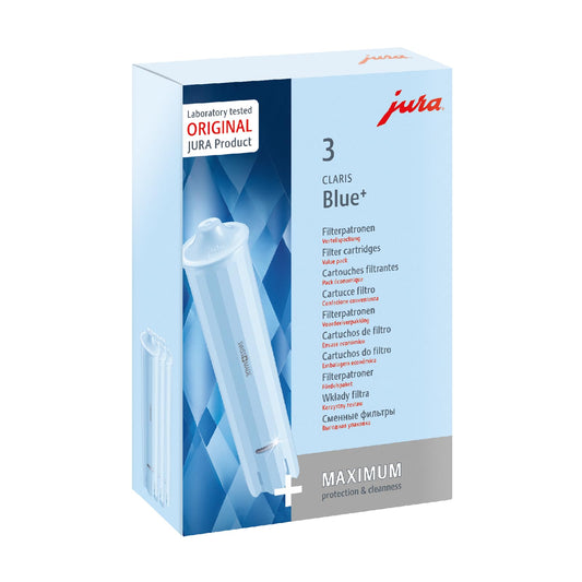 JURA original - CLARIS Blue+ Filter Cartridge with added hygiene - TÜV-certified hygiene - 3-pack - 24231