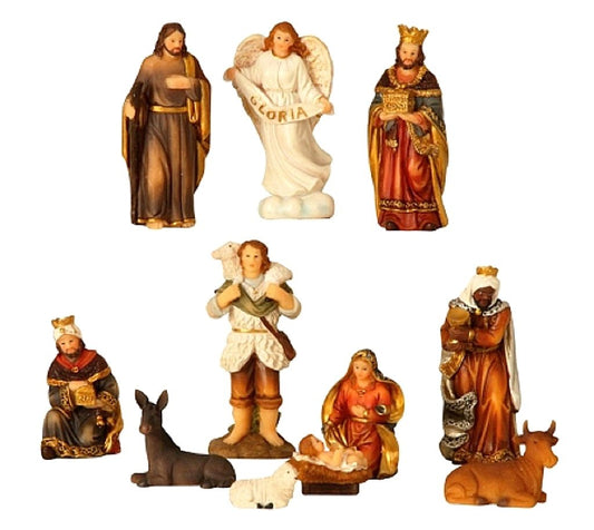 Gift barn Nativity figures 11-piece set Nativity figures up to 8.5 cm Christmas Mary Joseph Jesus