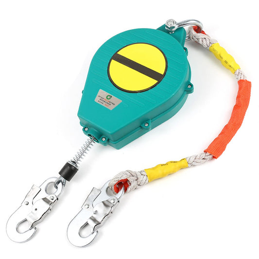 Aocay fall protection device 3m, retractable lifeline for roofers and scaffolders, portable fall arrest system, person fall limiter with hooks, maximum capacity 150kg.