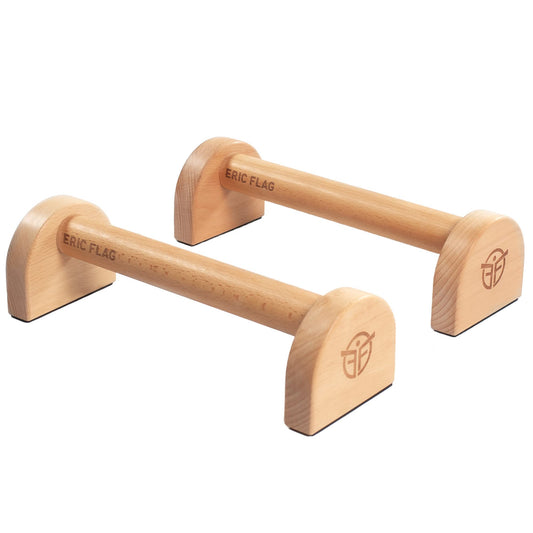 Eric Flag Handstand Handles - Premium Parallettes, Wooden Push-Up Handles for Fitness, Gym, Calisthenics & Yoga - Wooden Parallettes Calisthenics Non-Slip, Push Up Bars for Indoor and Outdoor
