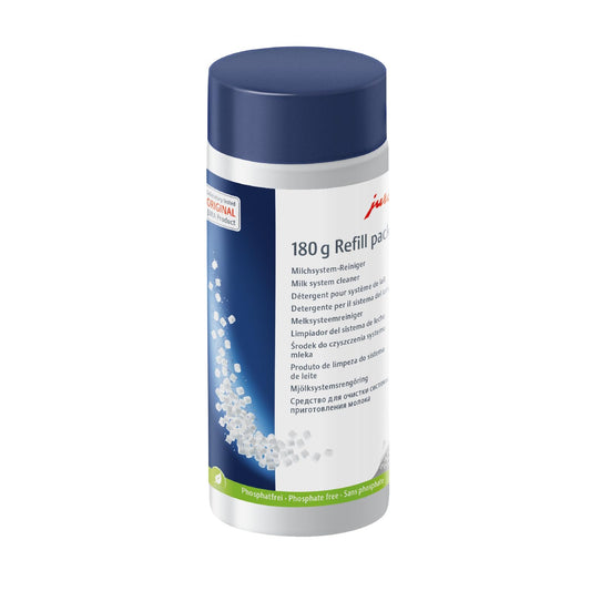 JURA original - Mini-Tabs for milk system cleaning for 60 cleanings - TÜV-certified hygiene - 180g refill bottle - 24212, white