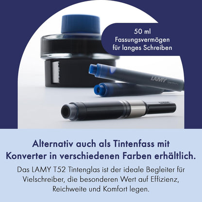 LAMY T10 ink cartridges with large ink capacity - suitable for all Lamy cartridge fountain pen models - 1.25ml content per cartridge (black, 100 cartridges)