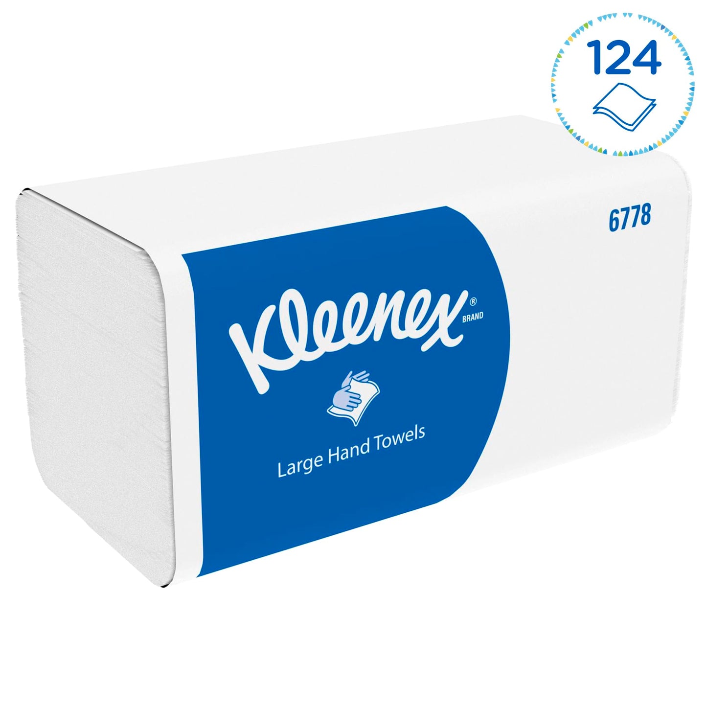 Kleenex Ultra Large Paper Towels with Interfold V-Fold 6778, 2-ply paper towels, FSC paper, 15 packs x 124 towels (1,860 fold towels), compatible with standard paper towel dispensers.