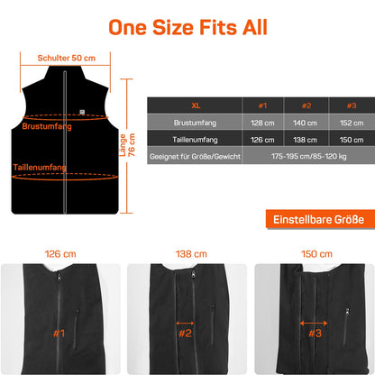 DR.PREPARE Heated Vest Men Fleece Vest Women Heated Vest Adjustable Heated Vest Electric Heated Unisex Fleece Heated Vest Men Women Clothing for Outdoor Travel Sports Leisure Black XL