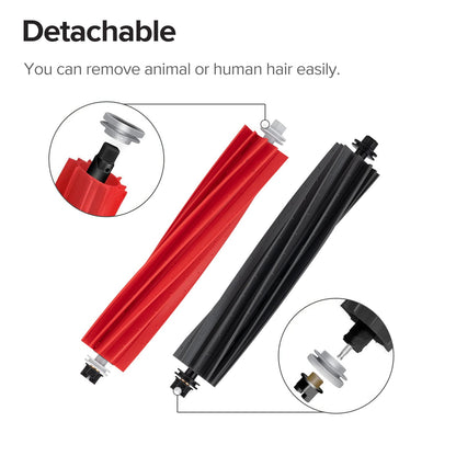 Roborock original accessory, detachable Rubber DuoRoller brush for S8/S8+/S8 Pro Ultra/Q8 max/Q8 max+/Q5 max robot vacuum.