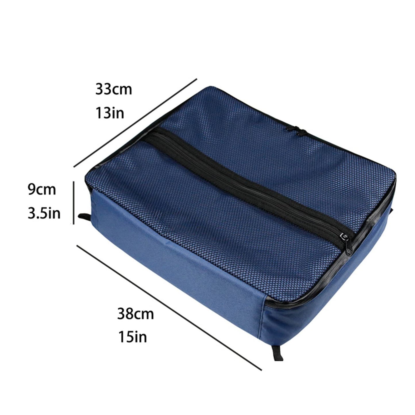 Cooler deck bag (blue) with 11L capacity, waterproof phone pouch, mesh pocket on top, portable suction cup, zipper nylon fabric board bags deck accessory.