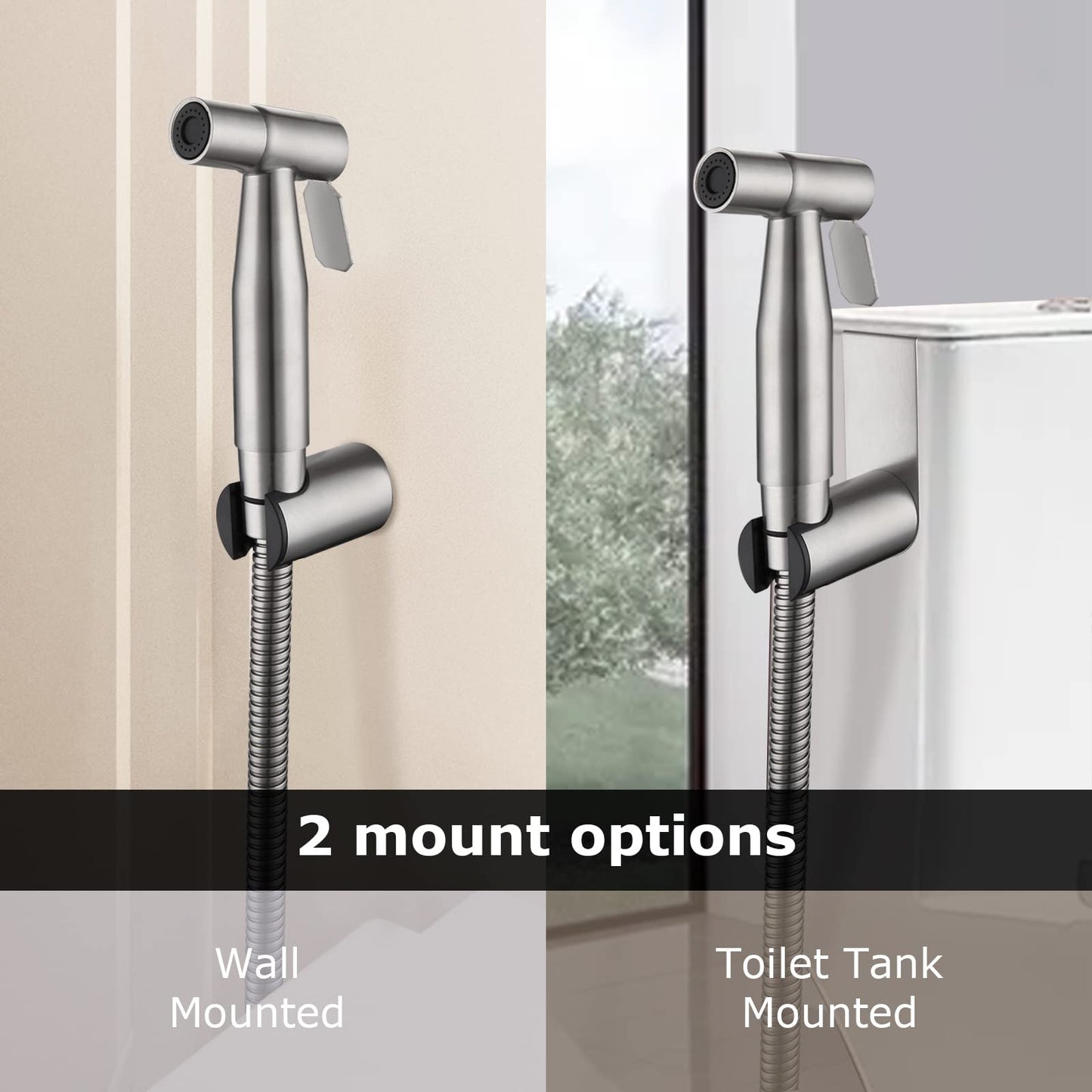 [DELETE] Bidet wall spray kit for toilet, hand sprayer WC attachment stainless steel for pet bath/personal hygiene/bathroom (silver)