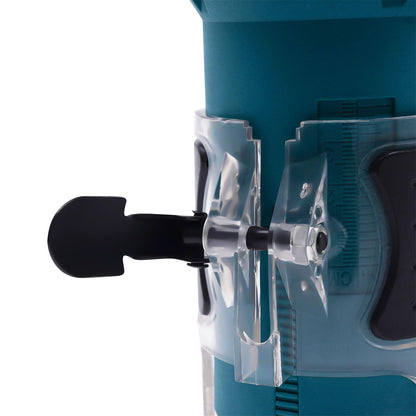 800W trim router, 6.35mm edge trimming router with 15 different router collets for grooving, trimming, carving, milling, chamfering, and cutting curves.
