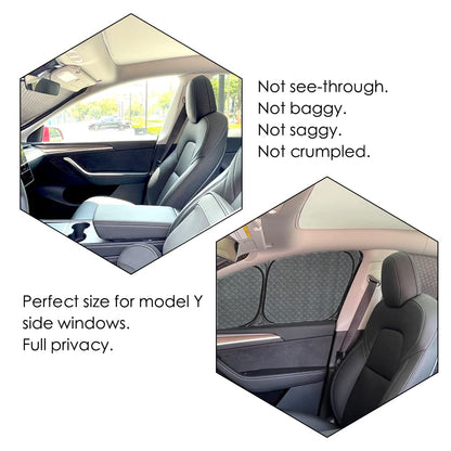 TESBEAUTY Upgraded Tesla camping privacy curtains provide sun protection for camping, sunshades for Tesla Model Y UV blockers with 4-layer material, 7 pieces.