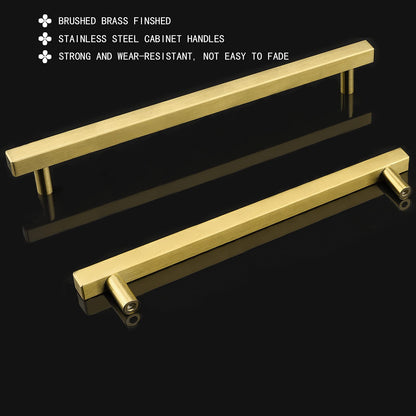 Goldenwarm 10-Pack Cabinet Handles - Stainless Steel Gold 256mm LS1212GD256 - Brass Drawer Pulls