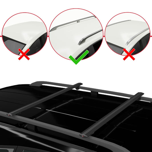 acpar Compatible with Ford Ranger (P375) 2011-2022 Basic Model Roof Rack Cross Bars Black Aluminum 2 Bars