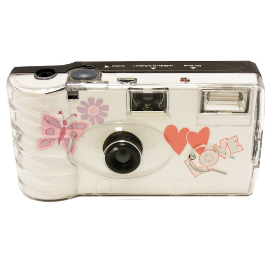 5 x 1A PHOTO PORST Wedding Camera with butterfly/Disposable camera/Party camera (27 photos each, with flash, 5-pack)