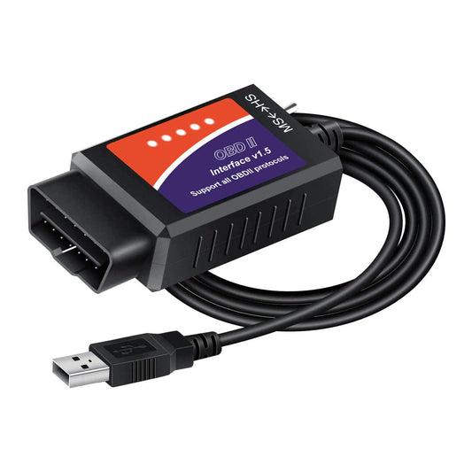 Forscan ELMconfig OBD2 Adapter - USB scanner with MS-CAN/HS-CAN switch - Professional OBDII diagnostic scan tool for Ford and Mazda.