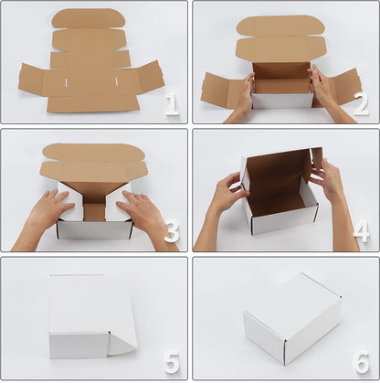 HORLIMER 25 Pack Shipping Box Small Cardboard Box, 153x102x76mm Packaging Boxes with Lid for Merchandise Shipment, Gift Box, Foldable Carton, Post Box, Shipping Box (White)