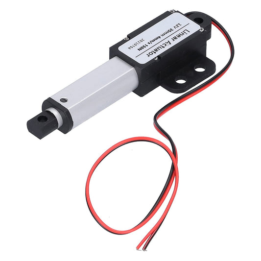 30mm DC 12V linear actuator mini electric linear motion actuator with short circuit protection T-type screw (30mm stroke, 4mm/s speed, 150N force)
