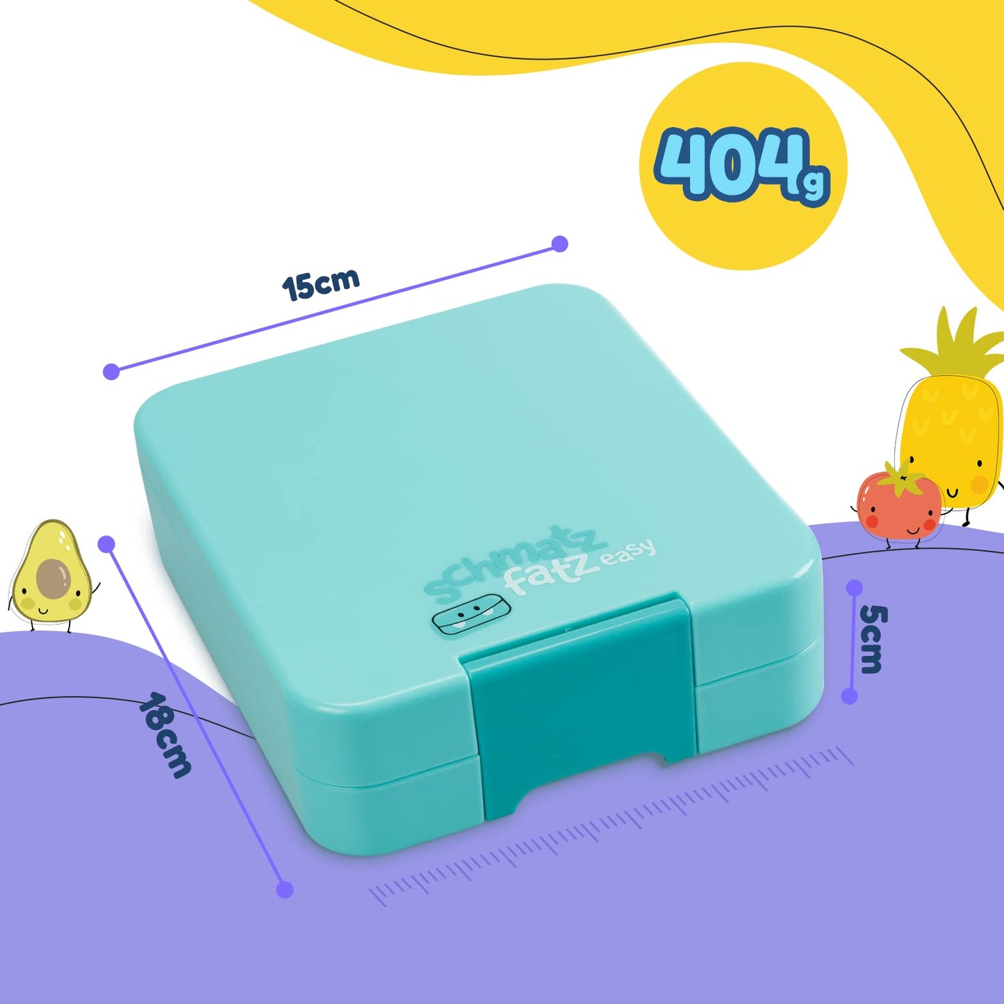 ChompChow Easy kids lunch box with compartments, Colorful divided & leak-proof, BPA-free lunchbox for preschool/daycare, Bento Box, Secure snack box lunch box