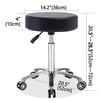 Antlu Roll Stool Adjustable Height Stool With Wheels Swivel Stool Office Stool Work Stool (black)
