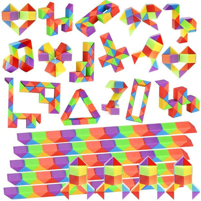 GOLDGE 24 pieces 24 blocks Magic Snake Small gifts for kids, cube puzzle magic snake as party favors children's birthday 5 6 7 8 9 10 years, children's birthday party favors and giveaways