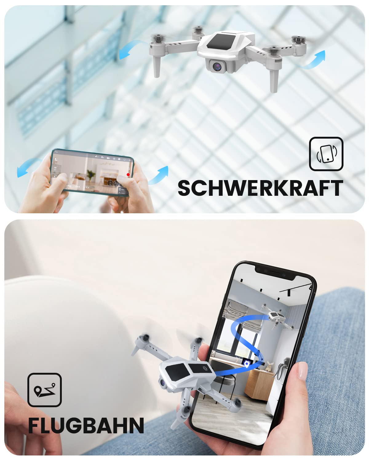 Holy Stone RC drone with 1080P camera for beginners, mini foldable quadcopter with FPV transmission, 3 batteries for long flight time, throw and go, tap-fly, gesture control. Great drone gift for kids, boys, and girls.