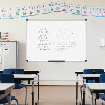 VIZ-PRO Magnetic Whiteboard 120 x 90 cm Dry Erase Board for Home Kitchen Office Wall Panels