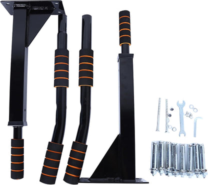 QZWGZ Bar Mount is a heavy-duty, height-adjustable pull-up bar that can support up to 200 kg. It features non-slip grips and is ideal for strength training at home or in the gym.